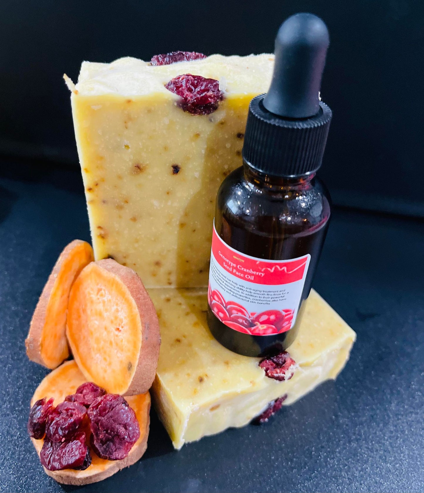 Cranberry Sweet Potato Soap Bar and Cranberry Seed Night Oil Bundle